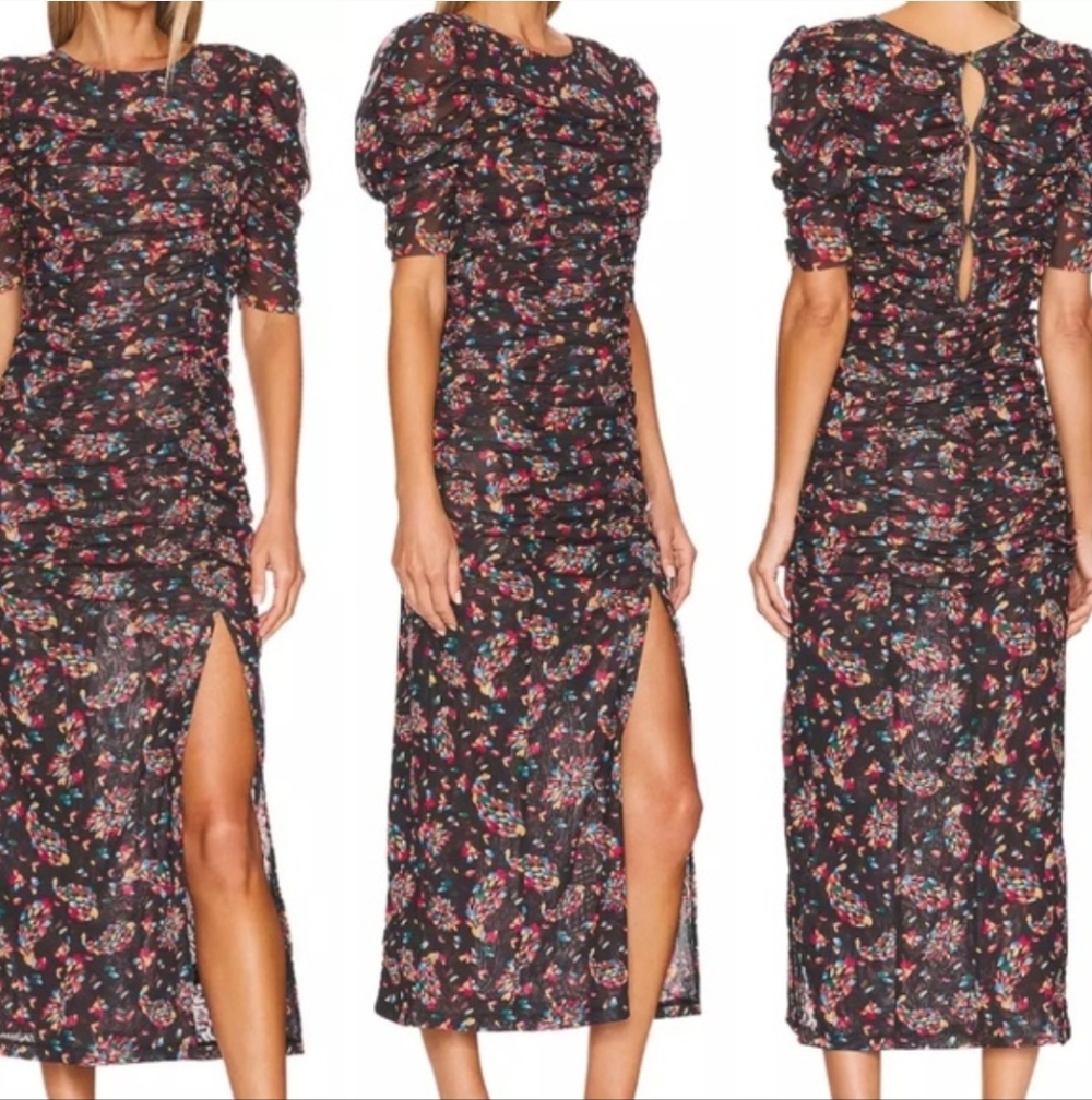 Free People Briella Midi Dress in Twilight Combo Size Small